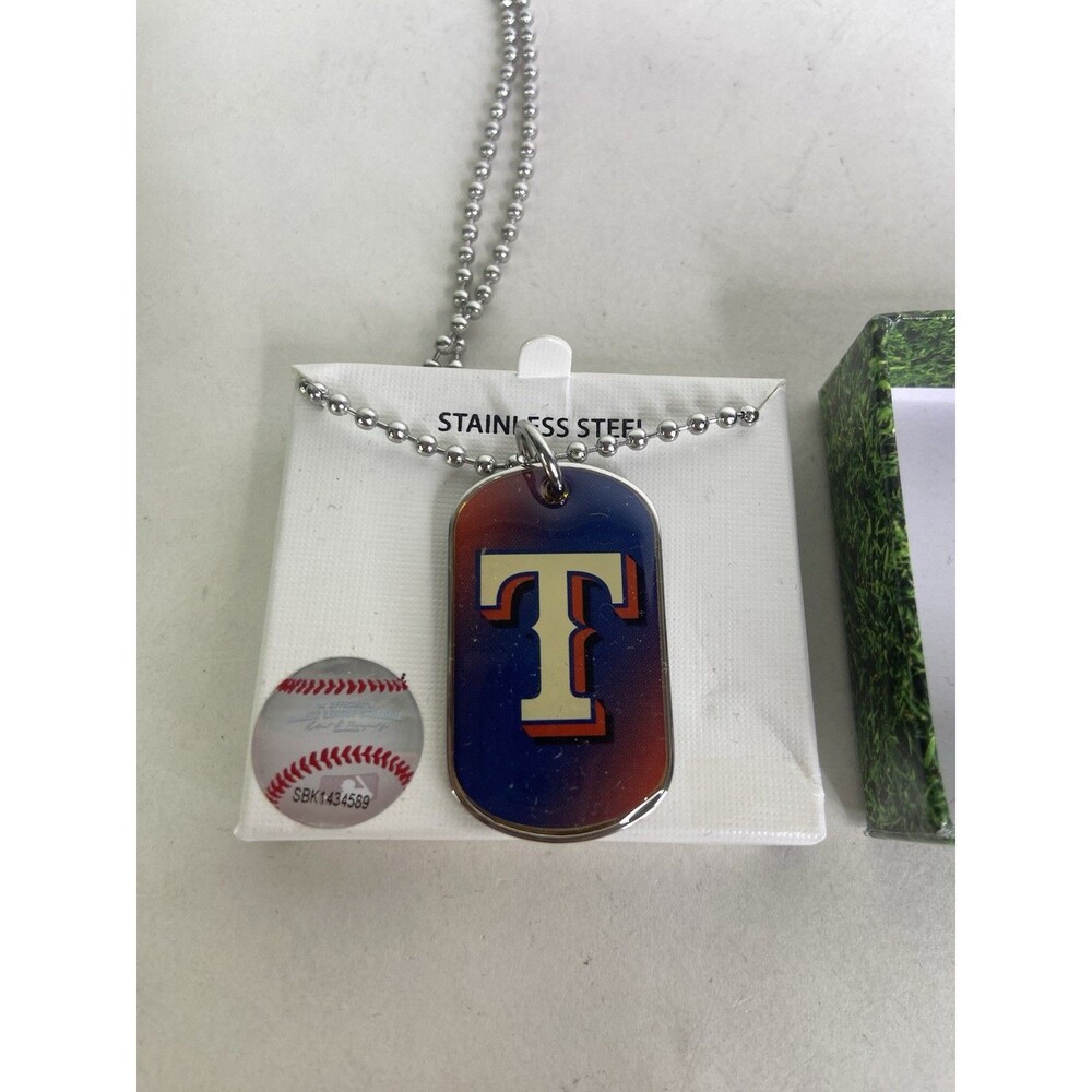 Texas Rangers Dog Tag Necklace Stainless Steel MLB Officially Licensed